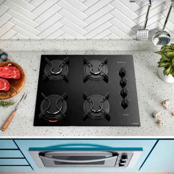 Cooktop 4 Bocas Atlas Preto com Mesa de Vidro U Top Bivolt - Image 5