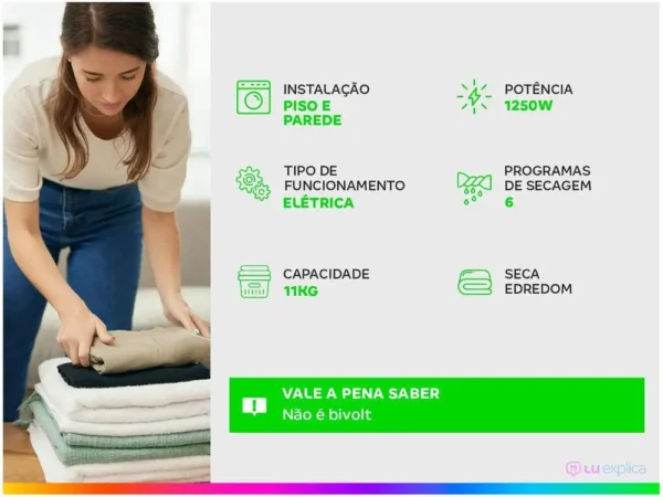 Secadora de Roupas de Piso e Parede Electrolux - 110V - Image 2