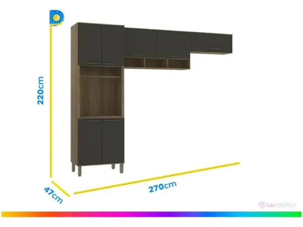 Cozinha Compacta Luciane Suíça 7 Portas - Image 6