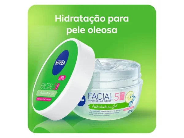 Gel Hidratante Facial Nivea Ácido Hialurônico e Pepino 100g - Image 3