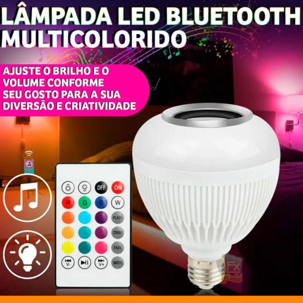 Lampada Luz Led Rgb Bluetooth Música Caixa Som Festa Musica - Image 3