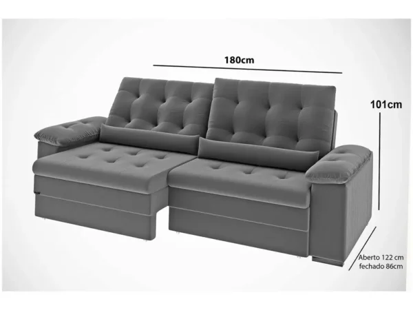 Sofá 2 Lugares Retrátil Reclinável Suede Phormatta Colômbia - Image 6