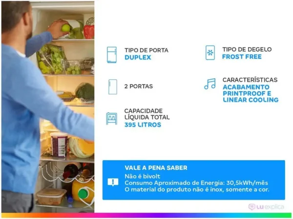 Geladeira/Refrigerador LG Frost Free 395L Duplex - 220V - Image 2