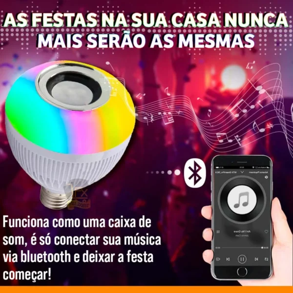 Lampada Luz Led Rgb Bluetooth Música Caixa Som Festa Musica - Image 5