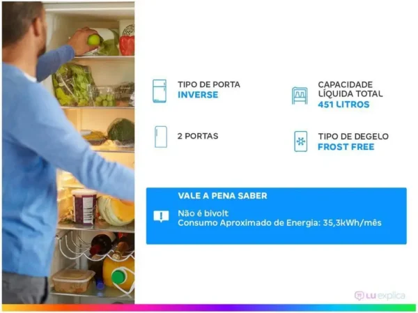Geladeira/Refrigerador LG Frost Free Smart Inverse Prata 451L Inox Look GC-B569NLLM.APZFSBS - 220V - Image 2