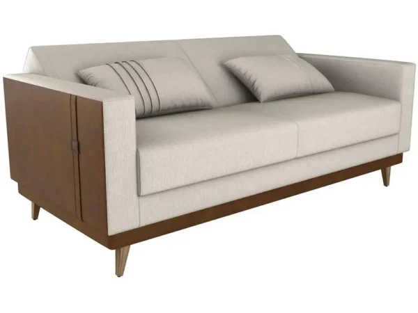 Sofá-cama 3 Lugares Casal Reclinável Linho Matrix Esther - Image 2
