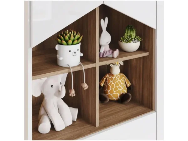 Quarto de Bebê Completo com Berço Cômoda e Guarda-roupa Henn Ternura Branco e Jequitibá - Image 5